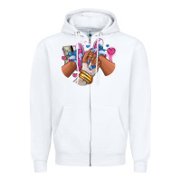 White Pink and blue sneaker girl Zipper Hoodie - RanaPortraitStore