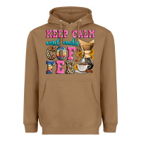 Toasted Coconut keep calm and make coffee Heavyweight Hoodie - Zillion Design Studio