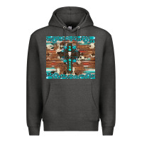Charcoal Heather gemstone and cross with cowhide Premium Hoodie - Artiststas