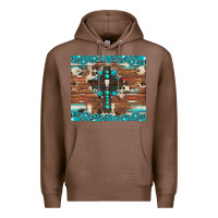 Chestnut gemstone and cross with cowhide Premium Hoodie - Artiststas