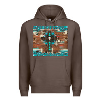 Coffee gemstone and cross with cowhide Premium Hoodie - Artiststas