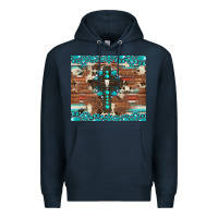 Navy gemstone and cross with cowhide Premium Hoodie - Artiststas