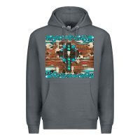 Rock gemstone and cross with cowhide Premium Hoodie - Artiststas