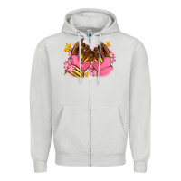 Dove Grey Pink afro nails Zipper Hoodie - RanaPortraitStore