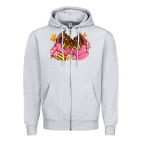 Heather Grey Pink afro nails Zipper Hoodie - RanaPortraitStore
