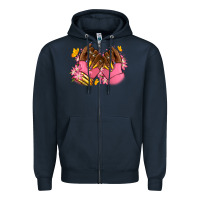 Navy Pink afro nails Zipper Hoodie - RanaPortraitStore