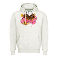 Oatmeal Heather Pink afro nails Zipper Hoodie - RanaPortraitStore