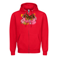 Red Pink afro nails Zipper Hoodie - RanaPortraitStore