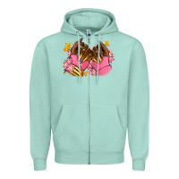 Seafoam Pink afro nails Zipper Hoodie - RanaPortraitStore