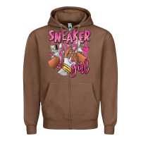 Chestnut Pink and white sneaker girl Zipper Hoodie - RanaPortraitStore