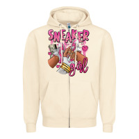 Sandshell Pink and white sneaker girl Zipper Hoodie - RanaPortraitStore