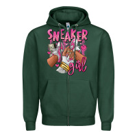 Sports Green Pink and white sneaker girl Zipper Hoodie - RanaPortraitStore