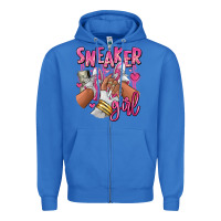 True Royal Pink and white sneaker girl Zipper Hoodie - RanaPortraitStore