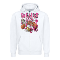 White Pink and white sneaker girl Zipper Hoodie - RanaPortraitStore