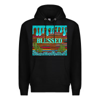 Black blessed annd cactus with gemstone tumbler Premium Hoodie - Artiststas