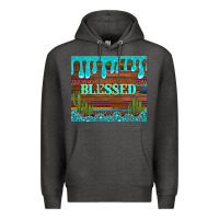 Charcoal Heather blessed annd cactus with gemstone tumbler Premium Hoodie - Artiststas