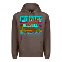 Coffee blessed annd cactus with gemstone tumbler Premium Hoodie - Artiststas