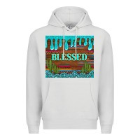 Dove Grey blessed annd cactus with gemstone tumbler Premium Hoodie - Artiststas