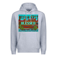 Heather Grey blessed annd cactus with gemstone tumbler Premium Hoodie - Artiststas