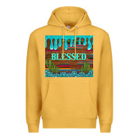 Mustard blessed annd cactus with gemstone tumbler Premium Hoodie - Artiststas