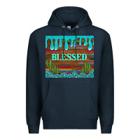 Navy blessed annd cactus with gemstone tumbler Premium Hoodie - Artiststas