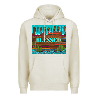 Oatmeal Heather blessed annd cactus with gemstone tumbler Premium Hoodie - Artiststas