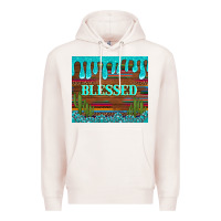 Pale Pink blessed annd cactus with gemstone tumbler Premium Hoodie - Artiststas