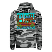 Slate Camo blessed annd cactus with gemstone tumbler Premium Hoodie - Artiststas