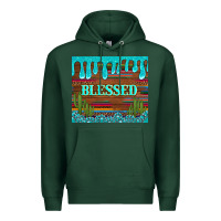 Sports Green blessed annd cactus with gemstone tumbler Premium Hoodie - Artiststas