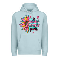 Blue Mist sunflower in october we wear pink Premium Hoodie - AdoDesignShop