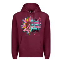Burgundy sunflower in october we wear pink Premium Hoodie - AdoDesignShop