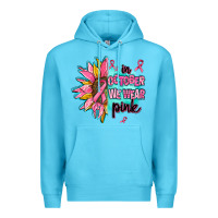 Ocean Blue sunflower in october we wear pink Premium Hoodie - AdoDesignShop
