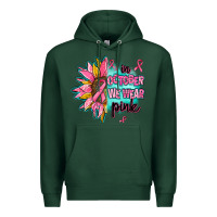 Sports Green sunflower in october we wear pink Premium Hoodie - AdoDesignShop