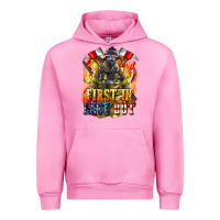 Fuchsia Pink First In last Out American Firefighter Urban Hoodie - LillyAllenDesigns