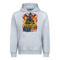 Heather Grey First In last Out American Firefighter Urban Hoodie - LillyAllenDesigns