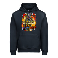Navy First In last Out American Firefighter Urban Hoodie - LillyAllenDesigns