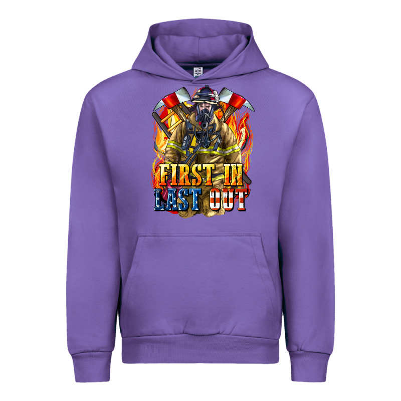 First In Last Out American Firefighter Urban Hoodie by LillyAllenDesigns | Teevron