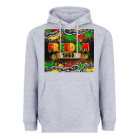 Heather Grey juneteenth freedom 1865 Heavyweight Hoodie - Zillion Design Studio