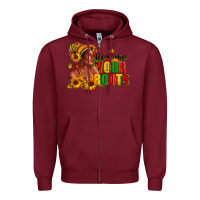 Burgundy Remember your roots Afro American Zipper Hoodie - RanaPortraitStore