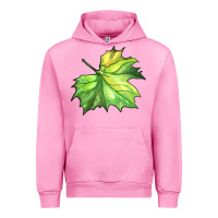Fuchsia Pink green leaf Urban Hoodie - BarkalooDesign