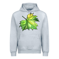 Heather Grey green leaf Urban Hoodie - BarkalooDesign