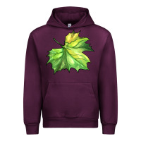 Mauve Wine green leaf Urban Hoodie - BarkalooDesign