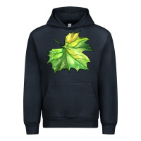 Navy green leaf Urban Hoodie - BarkalooDesign