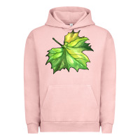 Pigment Salmon green leaf Urban Hoodie - BarkalooDesign