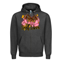 Charcoal Heather Self love pink afro nails Zipper Hoodie - RanaPortraitStore