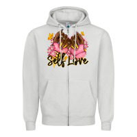 Dove Grey Self love pink afro nails Zipper Hoodie - RanaPortraitStore