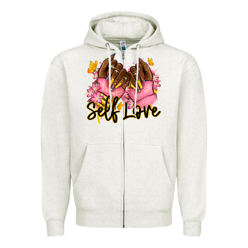 Self Love Pink Afro Nails Zipper Hoodie by RanaPortraitStore | Teevron