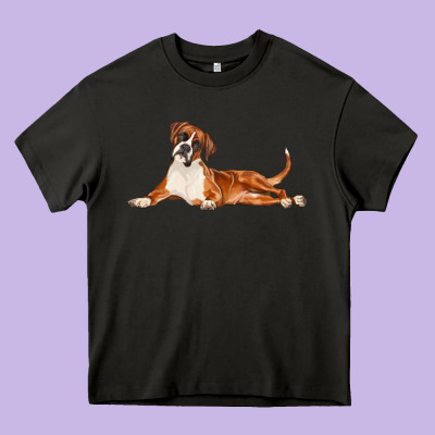 Boxer Dog Illustrations Heavy Core Tee Designed By Lillyallendesigns