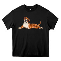 Black Boxer Dog Illustrations Heavy Core Tee - LillyAllenDesigns