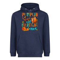 Navy pumpkin spice and everthing nice Heavyweight Hoodie - Zillion Design Studio